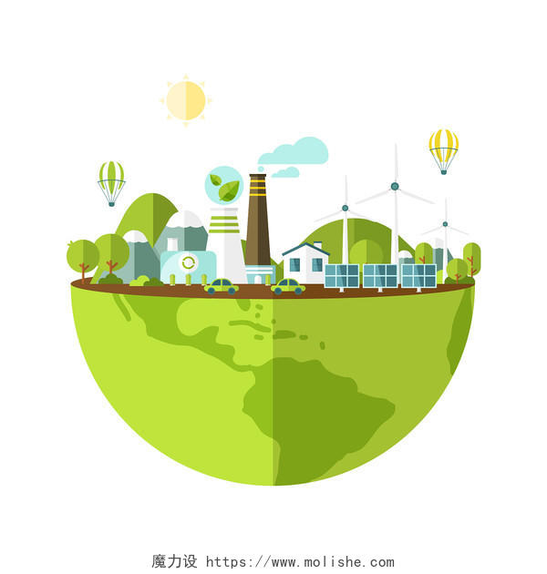 世界环境日元素绿色地球环保矢量素材
